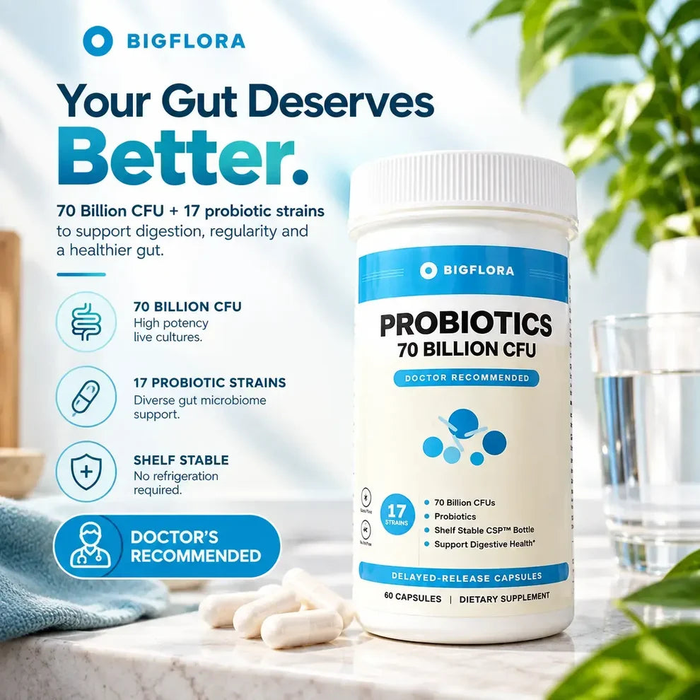 70 Billion Probiotic+ | Mfumo wa Juu wa 3-in-1 kwa Afya ya Tumbo
